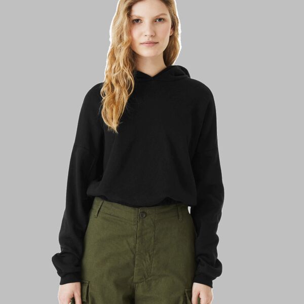 Ladies' Sponge Fleece Cinched Bottom Hooded Sweatshirt Thumbnail