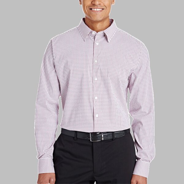 CrownLux Performance® Men's Micro Windowpane Woven Shirt Thumbnail
