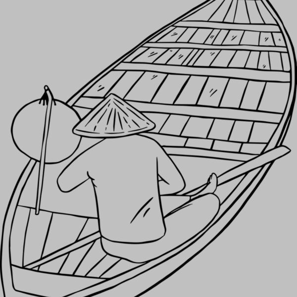 Traditional Boat with Rower Thumbnail