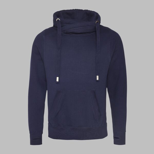 Men's Heavyweight Cross Over Neck Hooded Sweatshirt Thumbnail